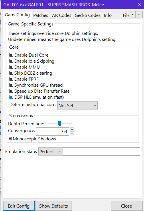 dolphin emulator black screen ssbm